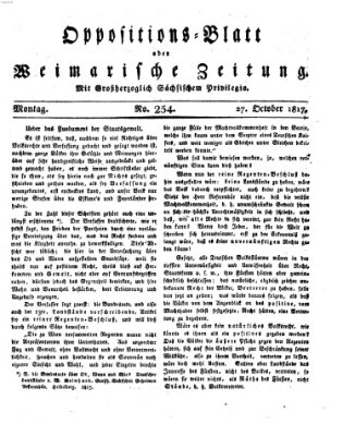 Oppositions-Blatt oder Weimarische Zeitung Montag 27. Oktober 1817