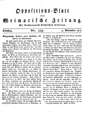 Oppositions-Blatt oder Weimarische Zeitung Dienstag 4. November 1817