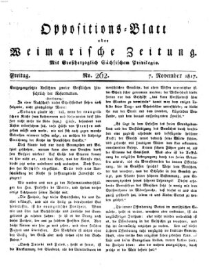 Oppositions-Blatt oder Weimarische Zeitung Freitag 7. November 1817