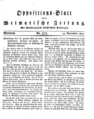 Oppositions-Blatt oder Weimarische Zeitung Mittwoch 19. November 1817