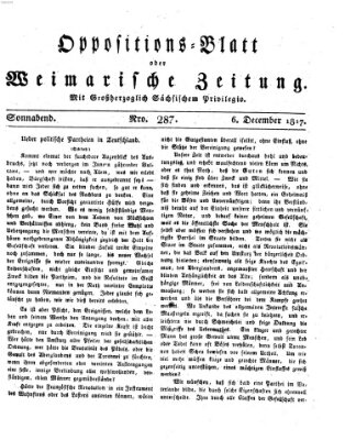 Oppositions-Blatt oder Weimarische Zeitung Samstag 6. Dezember 1817