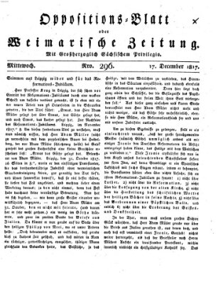 Oppositions-Blatt oder Weimarische Zeitung Mittwoch 17. Dezember 1817