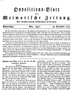 Oppositions-Blatt oder Weimarische Zeitung Donnerstag 18. Dezember 1817