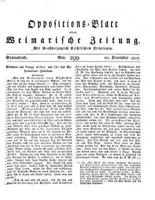 Oppositions-Blatt oder Weimarische Zeitung Samstag 20. Dezember 1817