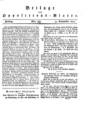 Oppositions-Blatt oder Weimarische Zeitung Freitag 19. September 1817