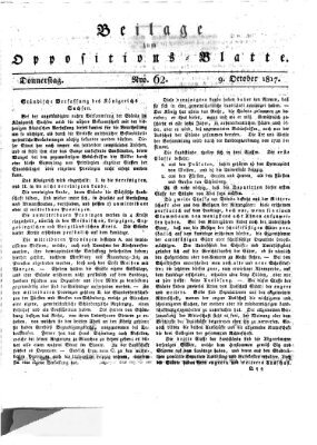 Oppositions-Blatt oder Weimarische Zeitung Donnerstag 9. Oktober 1817