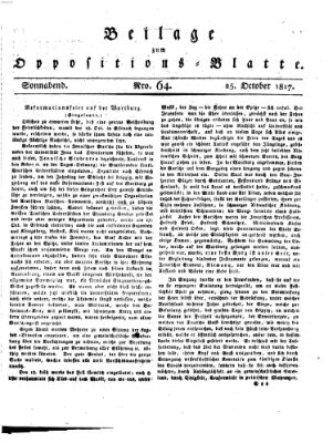 Oppositions-Blatt oder Weimarische Zeitung Samstag 25. Oktober 1817