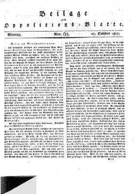 Oppositions-Blatt oder Weimarische Zeitung Montag 27. Oktober 1817