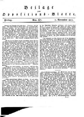 Oppositions-Blatt oder Weimarische Zeitung Freitag 7. November 1817