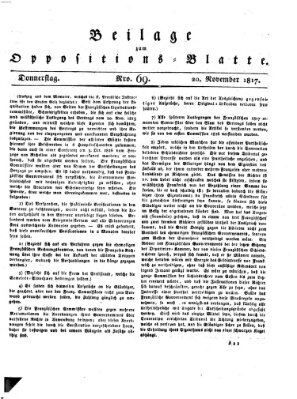 Oppositions-Blatt oder Weimarische Zeitung Donnerstag 20. November 1817