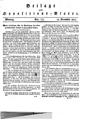 Oppositions-Blatt oder Weimarische Zeitung Montag 15. Dezember 1817