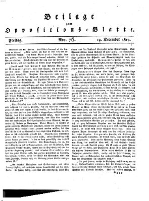 Oppositions-Blatt oder Weimarische Zeitung Freitag 19. Dezember 1817