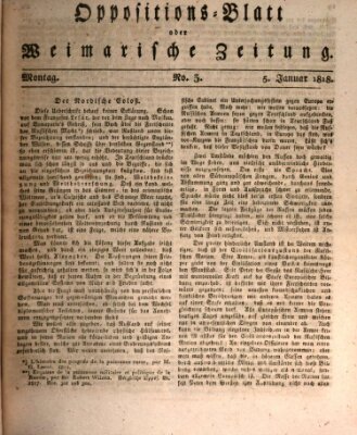 Oppositions-Blatt oder Weimarische Zeitung Montag 5. Januar 1818