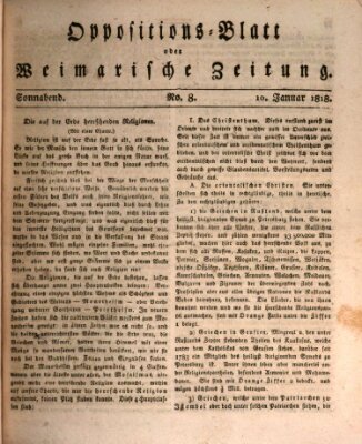 Oppositions-Blatt oder Weimarische Zeitung Samstag 10. Januar 1818