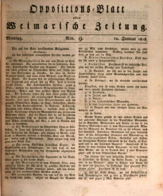 Oppositions-Blatt oder Weimarische Zeitung Montag 12. Januar 1818