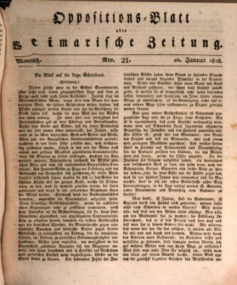 Oppositions-Blatt oder Weimarische Zeitung Montag 26. Januar 1818