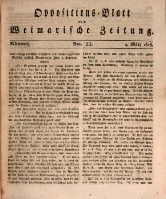 Oppositions-Blatt oder Weimarische Zeitung Mittwoch 4. März 1818