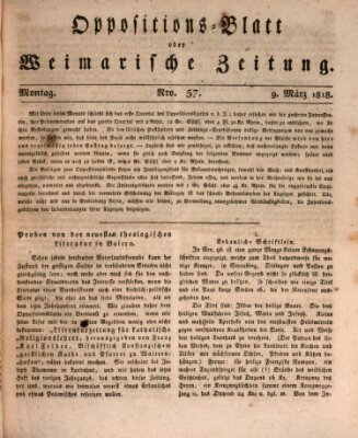 Oppositions-Blatt oder Weimarische Zeitung Montag 9. März 1818