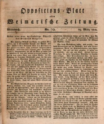 Oppositions-Blatt oder Weimarische Zeitung Mittwoch 25. März 1818