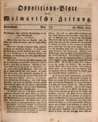 Oppositions-Blatt oder Weimarische Zeitung Samstag 28. März 1818