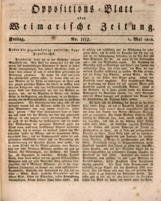 Oppositions-Blatt oder Weimarische Zeitung Freitag 1. Mai 1818