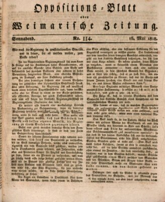 Oppositions-Blatt oder Weimarische Zeitung Samstag 16. Mai 1818