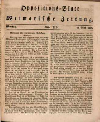 Oppositions-Blatt oder Weimarische Zeitung Montag 18. Mai 1818