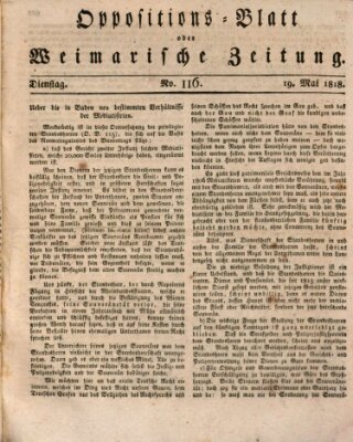 Oppositions-Blatt oder Weimarische Zeitung Dienstag 19. Mai 1818