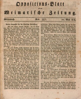 Oppositions-Blatt oder Weimarische Zeitung Mittwoch 20. Mai 1818