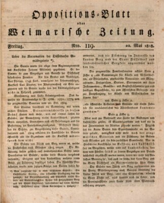 Oppositions-Blatt oder Weimarische Zeitung Freitag 22. Mai 1818