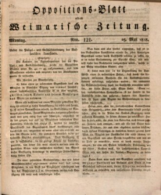 Oppositions-Blatt oder Weimarische Zeitung Montag 25. Mai 1818