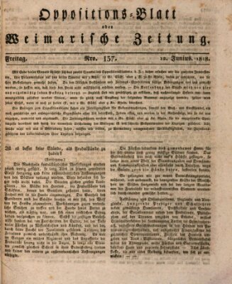 Oppositions-Blatt oder Weimarische Zeitung Freitag 12. Juni 1818