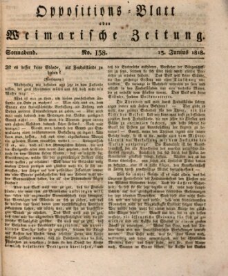 Oppositions-Blatt oder Weimarische Zeitung Samstag 13. Juni 1818