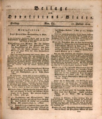 Oppositions-Blatt oder Weimarische Zeitung Freitag 17. Juli 1818