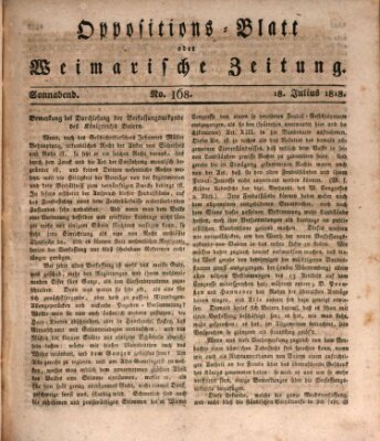 Oppositions-Blatt oder Weimarische Zeitung Samstag 18. Juli 1818