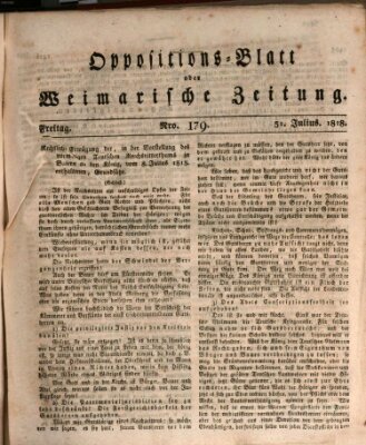 Oppositions-Blatt oder Weimarische Zeitung Freitag 31. Juli 1818