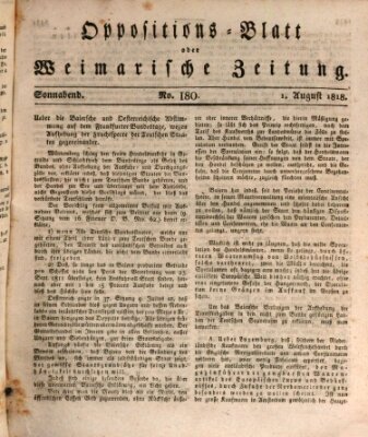 Oppositions-Blatt oder Weimarische Zeitung Samstag 1. August 1818