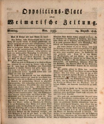 Oppositions-Blatt oder Weimarische Zeitung Montag 24. August 1818