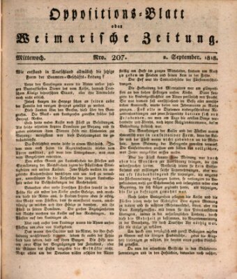 Oppositions-Blatt oder Weimarische Zeitung Mittwoch 2. September 1818