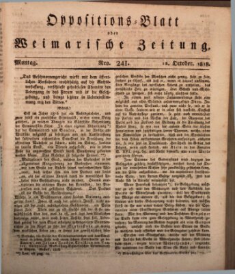 Oppositions-Blatt oder Weimarische Zeitung Montag 12. Oktober 1818