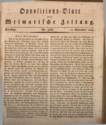 Oppositions-Blatt oder Weimarische Zeitung Dienstag 10. November 1818