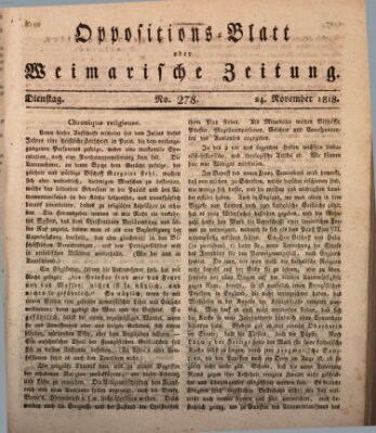 Oppositions-Blatt oder Weimarische Zeitung Dienstag 24. November 1818