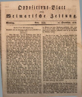 Oppositions-Blatt oder Weimarische Zeitung Montag 21. Dezember 1818