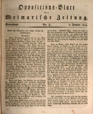 Oppositions-Blatt oder Weimarische Zeitung Samstag 2. Januar 1819