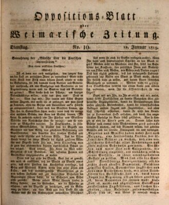 Oppositions-Blatt oder Weimarische Zeitung Dienstag 12. Januar 1819