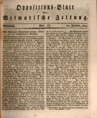 Oppositions-Blatt oder Weimarische Zeitung Mittwoch 20. Januar 1819