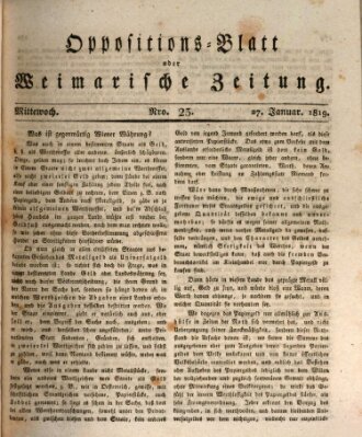 Oppositions-Blatt oder Weimarische Zeitung Mittwoch 27. Januar 1819