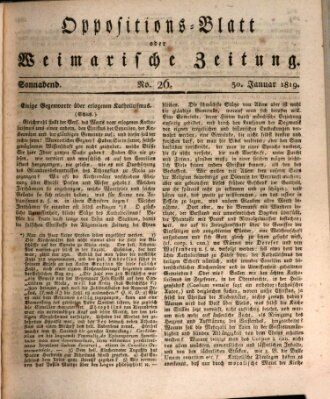 Oppositions-Blatt oder Weimarische Zeitung Samstag 30. Januar 1819