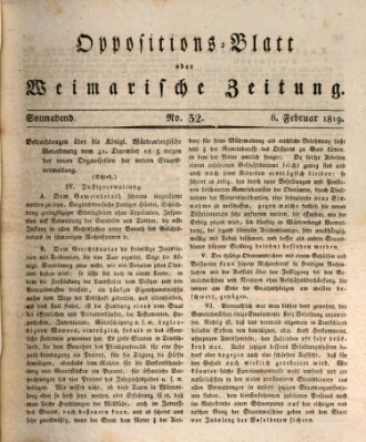 Oppositions-Blatt oder Weimarische Zeitung Samstag 6. Februar 1819