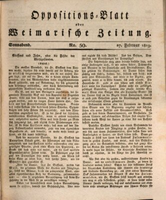 Oppositions-Blatt oder Weimarische Zeitung Samstag 27. Februar 1819